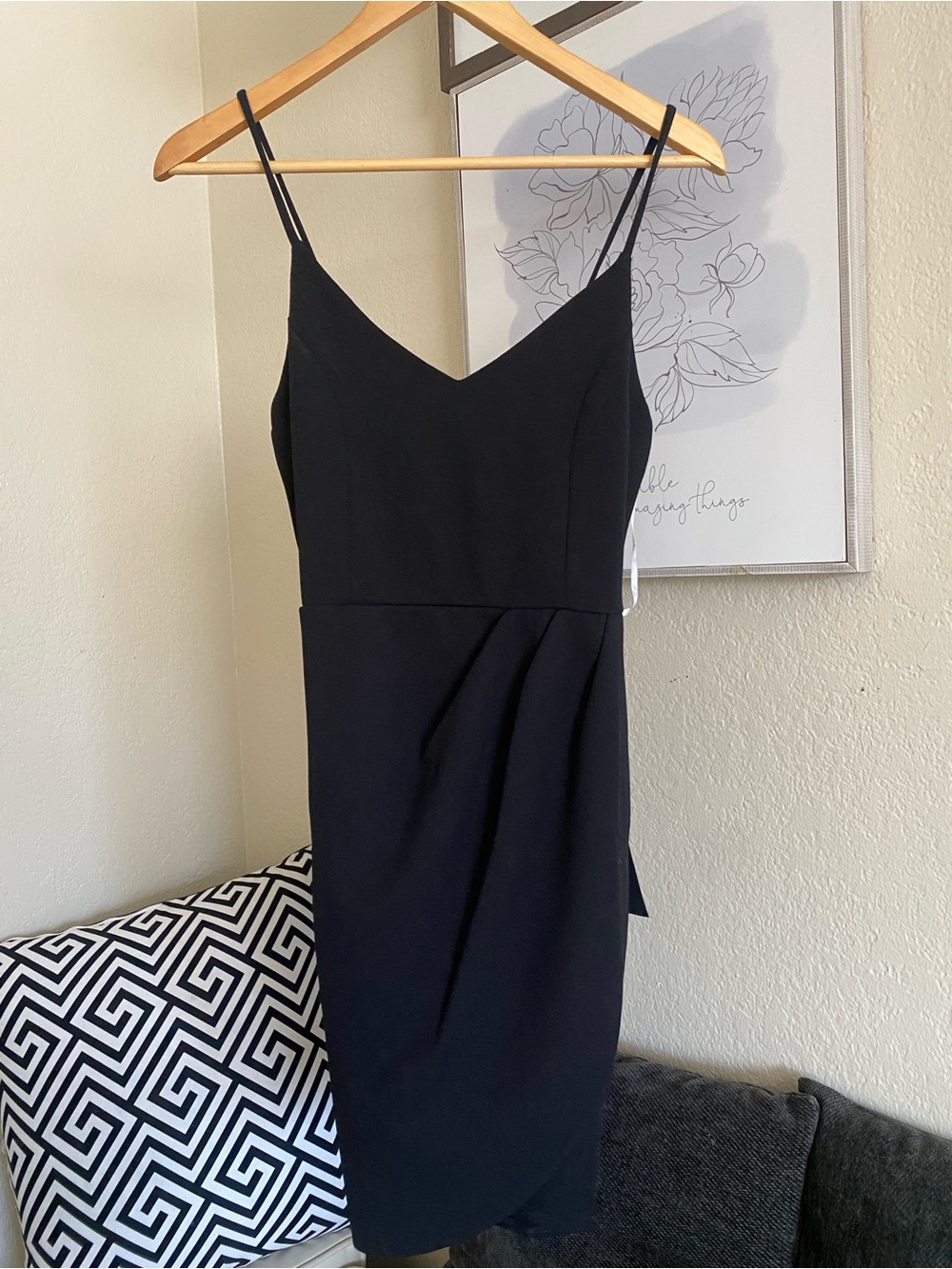 Lulu's Black V-Neck Spaghetti Strap Mini Dress